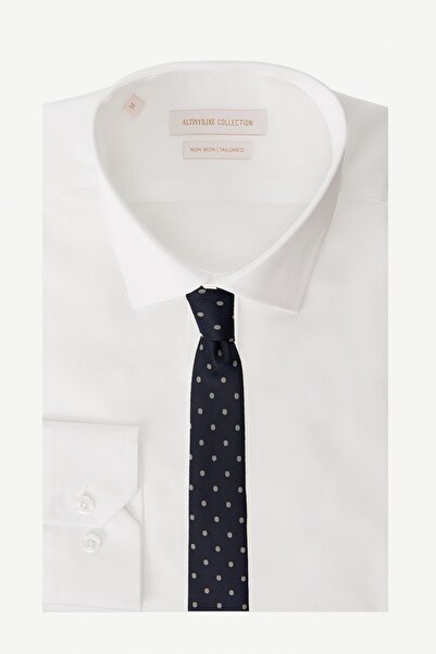 ALTINYILDIZ CLASSICS Чоловічий класичний водонепроникний нано-краватка синього та бежевого кольорів з візерунком