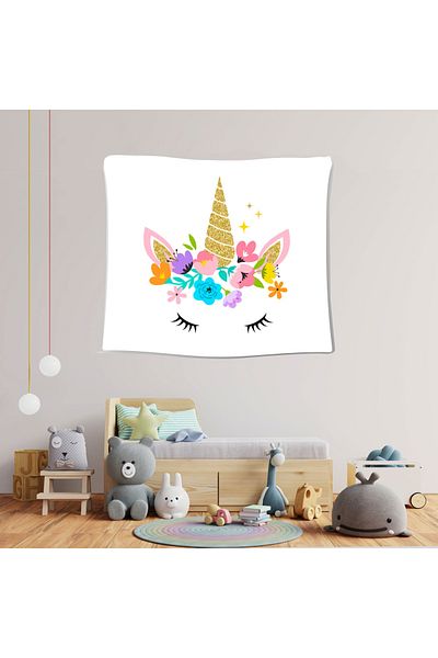 Şen Dekorasyon Coperta de perete pentru copii Sleeping Unicorn