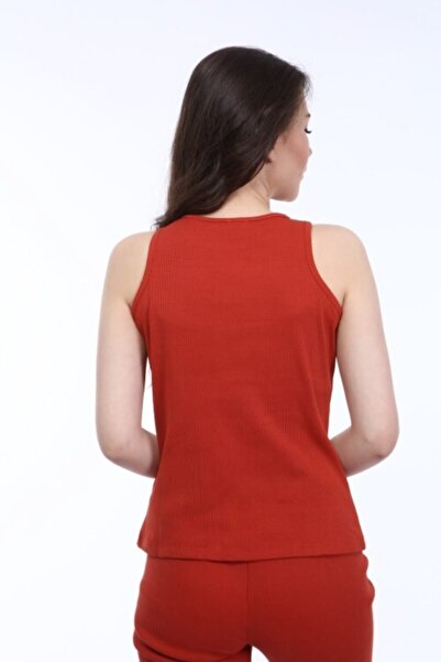 İkmal Kadın Kiremit Fitilli Bisiklet Yaka Örme Büstiyer