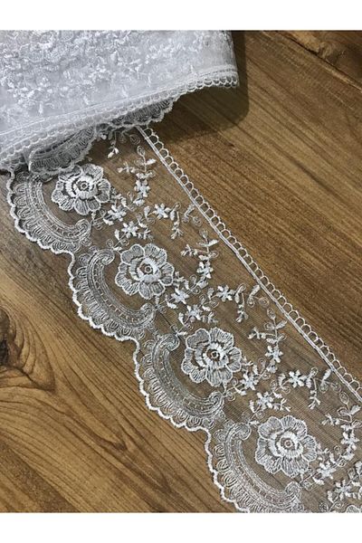 efem gipür سلة الشريط الأبيض الدانتيل الفرنسي