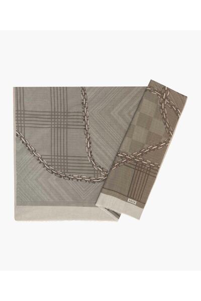 Aker Kadın Bej Yaz Serinliği İpek Koton Etol Eşarp 75x200 8117777-471