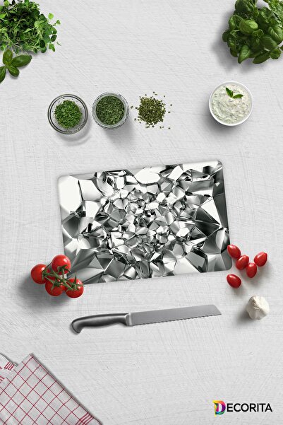 Decorita Silver Crystal |   Glass Cutting Board - Glass Cutting Board |   20cm X 30cm