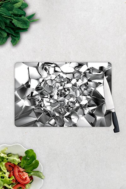 Decorita Silver Crystal |   Glass Cutting Board - Glass Cutting Board |   20cm X 30cm