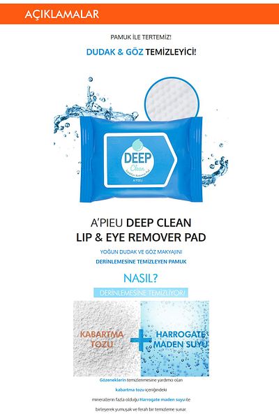 Missha Eye and Stall Cleaner Cotton (30 Pcs) Apieu Deep Clean Lip & Eye Remover Pad