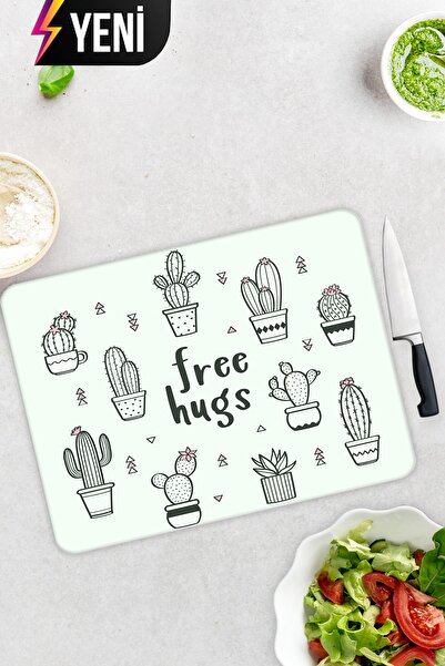 Decorita Free Hugs |   Glass Cutting Board - Glass Cutting Board |   30cm X 40cm