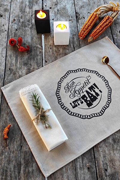 Esafe Home Bon Appetit - 8 Person Linen Fabric American Service Docket Small Plain Cut