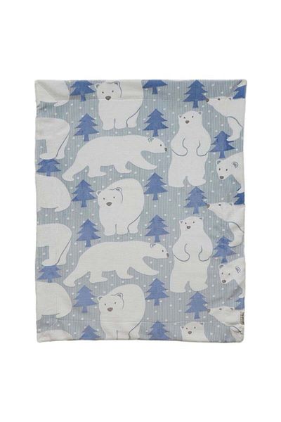 Bebitof Polar Bear Baby Blanket - Blue - 105X82 cm