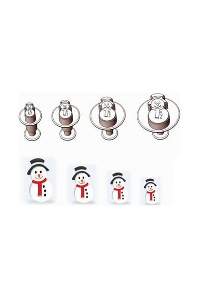 Pasta New Year's Spring Snowman - Injector Cookie Mold 4 Pieces