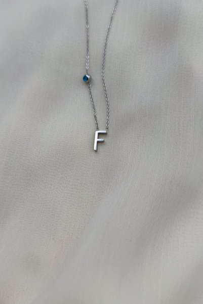 BUNNY Steel letter necklace - F