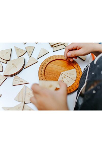 Ankebut Doğal Ahşap Kesir Öğrenme Seti Matematik Oyunu