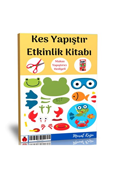 Enine Boyuna Eğitim Preschool Cut and Paste Activity Book (with Scissors and ...