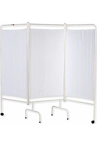 RAJ Katlanabilir Ayaklı Muayene Masası Ve 3 Katlı Paravan Revir Katlanır Paravan 2 Li Set