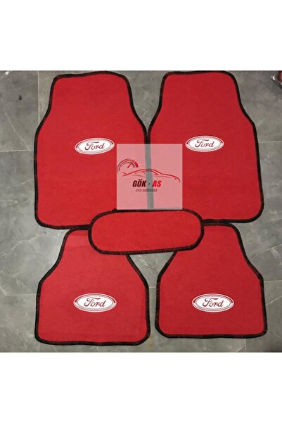 Universal Ford Connect Logolu Kırmızı Çift Katlı Halı Paspas Seti
