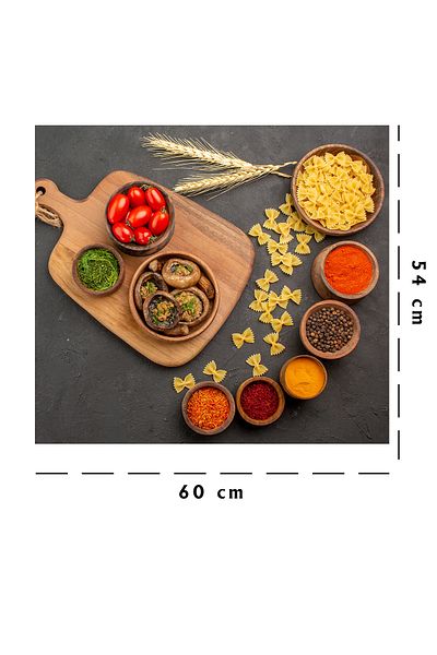 Tilki Dünyası Kitchen Stove Back Mushroom Pasta Spices And Vegetables Sticker