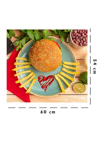 Tilki Dünyası Kitchen Stove Back Sticker Delicious Hamburgers And Fries