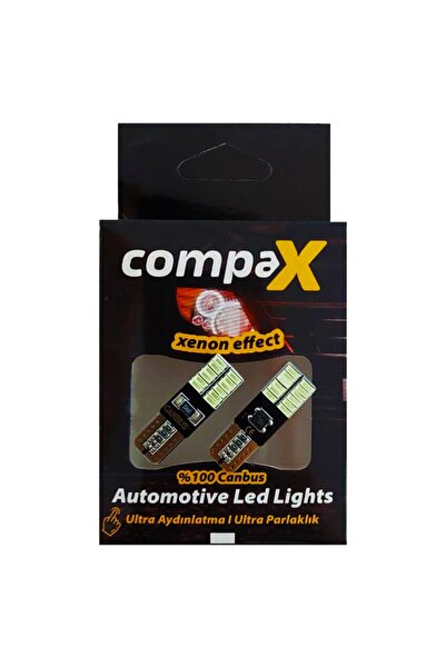 Compax Led Ampul Beyaz Dipsiz T10 Park Ampulü 12v 24 Ledli Canbuslu 2 Adet