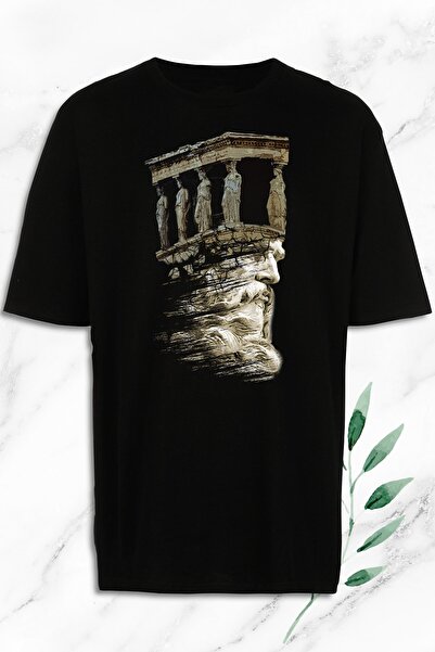 perseusshopping Unisex Μαύρο Μυθολογία φέρον μπλουζάκι με στάμπα