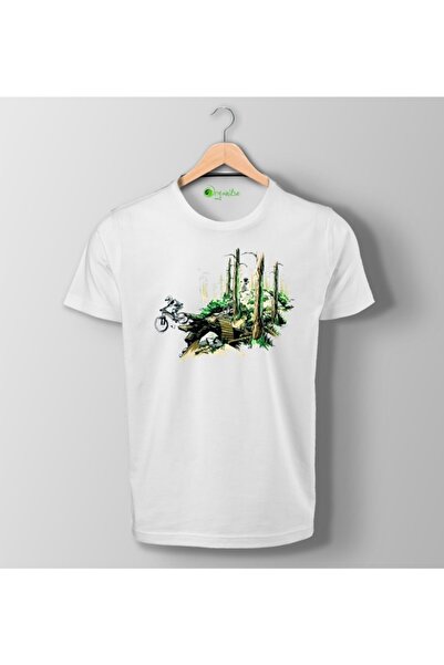 SCUBAPROMO Unisex bela majica za brdski bicikl