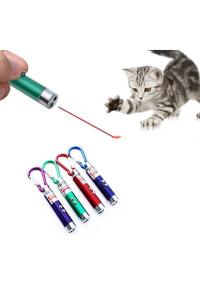 Genel Markalar Kedi Lazer Oyuncak 2 Aşamalı 1 Adet Kedi Eğitim Oyuncağı Ledli...