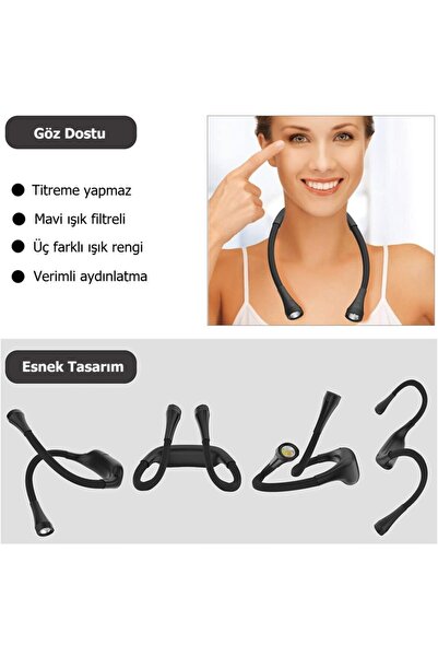 Frelso Şarjlı Led Boyun Lamba Taşınabilir Kitap Okuma Lambası