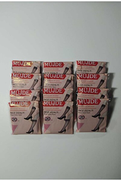 Müjde 15Den Fit Knee High Women's Socks Black 12Pcs