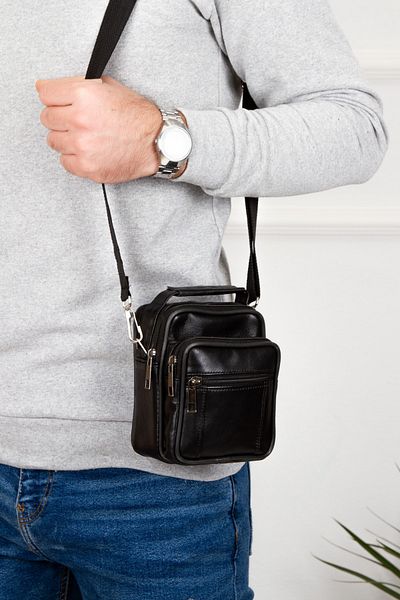 Newish Men's Genuine Leather Strap Hand and Shoulder Bag 15-12 cm
