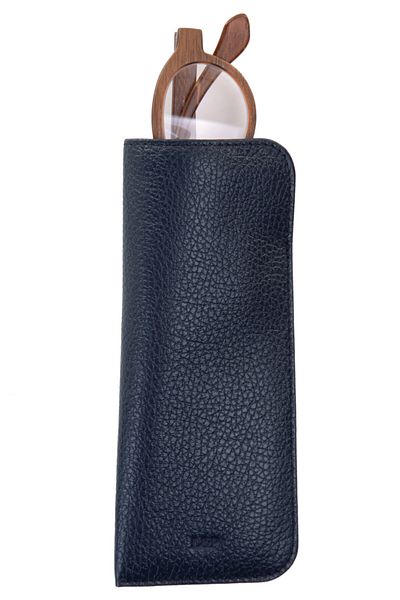 Leather Paper Leather Case - Navy Blue Glasses