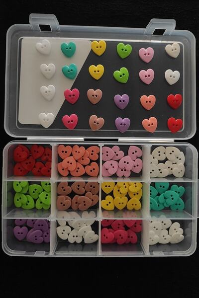 platin hediyelik 120 bucăți set de nasturi pentru bebeluși cu inimă mixtă