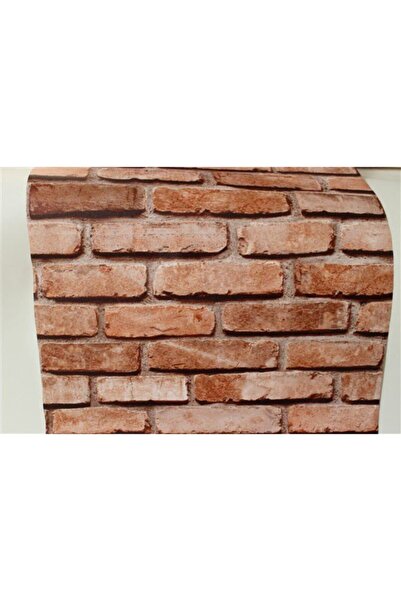 ArtWall 3 Boyutlu Taş Tuğla Desenli Duvar Kağıdı (kiremit Rengi ) ( 5 M2 )