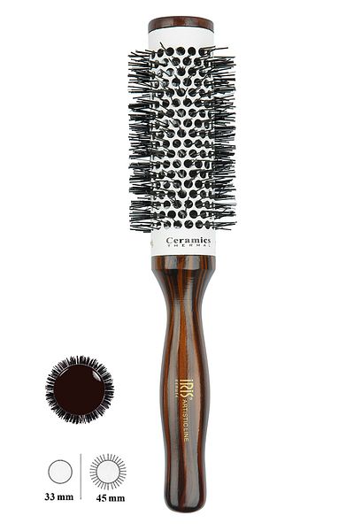 IRIS Ceramic Thermal Blow Dry Brush - Wooden Handle, 35 mm Medium, 51101