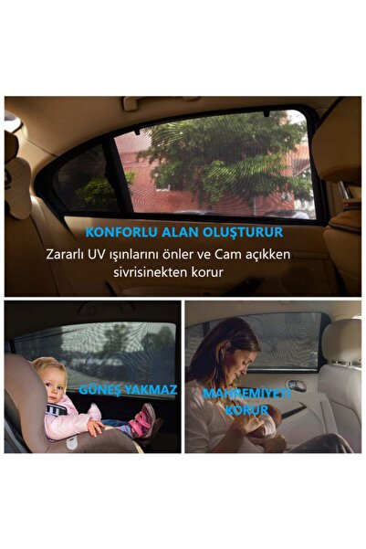 Ankaflex Oto Araba Bebek Bakım Örtüsü Araç Yan Cam Perdesi Arka Perde Güneşli...