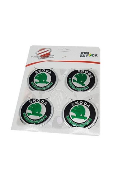 DURU DORUK Skoda Aluminum Bonding Wheel Hub Green 4-Piece 60mm 4-Piece