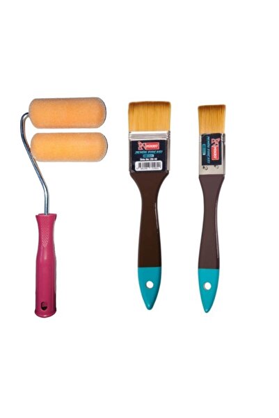 hobi market art Iz Bırakmayan Kadife Rulo Fırça Seti 10 Cm. + Iz Bırakmayan Ipek Fırça 4 Cm.