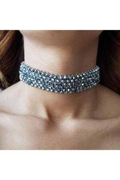 Handmade By HLY Handmade Crystal Stone Detailed Choker Set