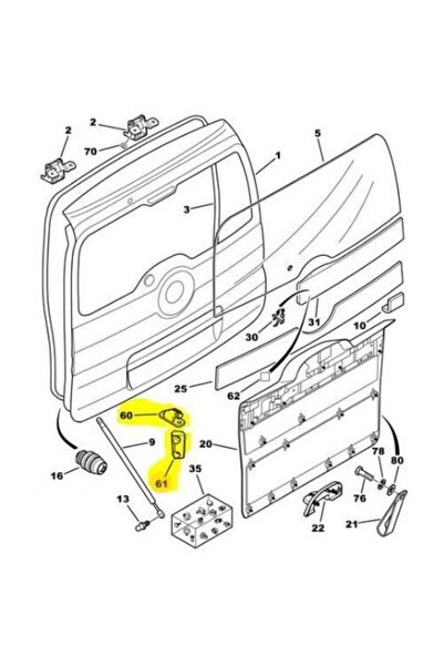 Erl Bagaj Kapak Durdurma Plastiği Takım Nemo-bıpper-fıorıno 2007- 8711.73-871...