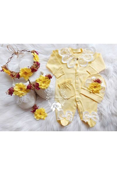 Şeker Tadında Tasarımlar Mother Baby Maternity Set-yellow