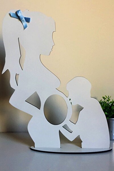 UTKU TASARIM Linda Wooden Ultrasound Image Picture Frame My First Photo Frame White