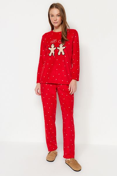 Trendyol Collection Winter Polka Dot Leisure Pajamas Set - Embroidered, Thmaw24Pt00270