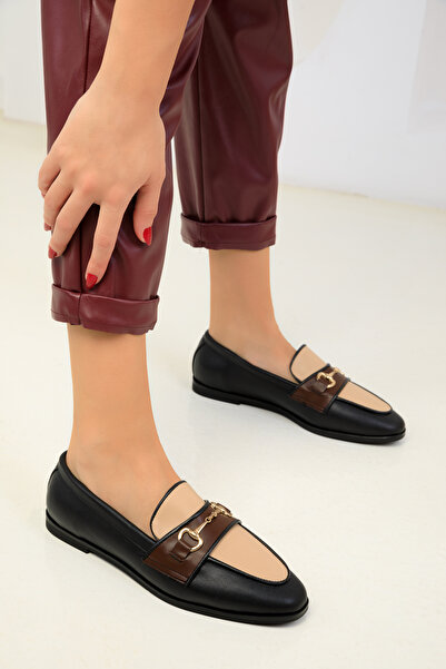 SOHO Black-Beige Women's Casual Shoes 18585