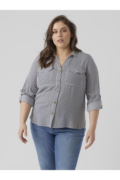 Veromoda Curve VMBUMPY L/S SHIRT NEW CURVE GA NOOS