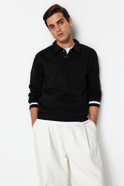 Trendyol Collection Πόλο μπλουζάκι ριγέ oversize γιακά - Ζεστό, TMNAW24sw00107