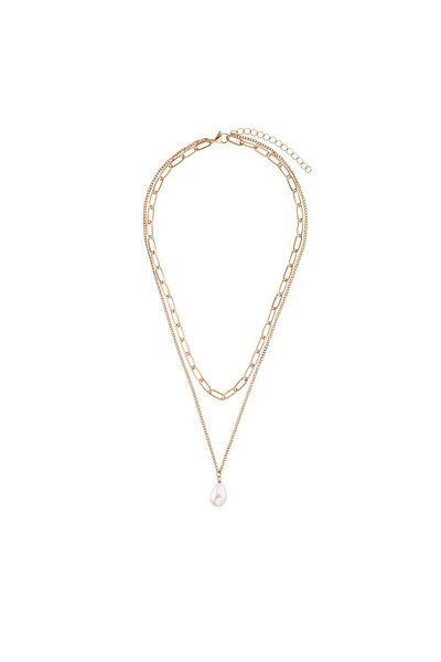 Heideman Layering Halskette Damen mit Perle Conny rose goldfarben lässig