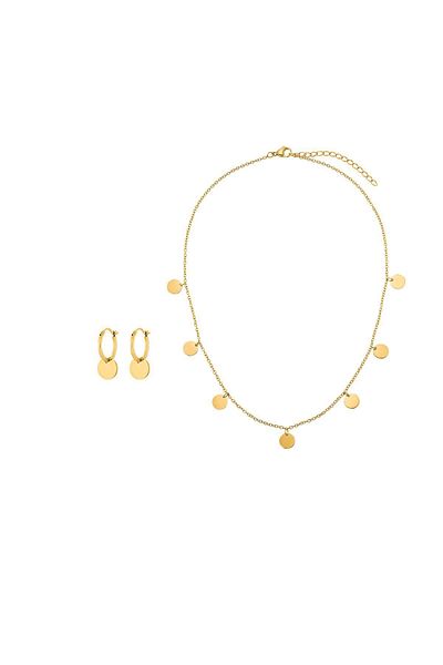Heideman Schmuckset Frauen Mit Halskette Und Ohrringen Set Kreise Rose Goldfarben Basic