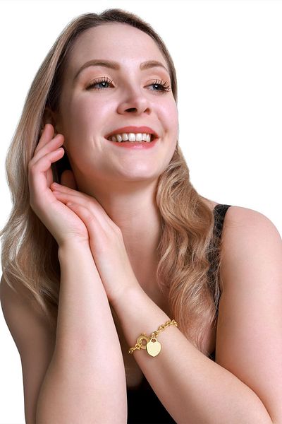 Heideman Herz Alexis goldfarbene feminine Armkette