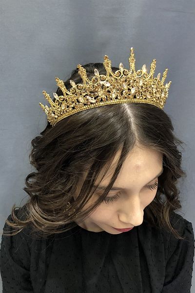 Hobigram Gold Floor Henna Crown with Honey Color Stones for the Most Beautiful Brides – Other Hair Accessories, Stylish Design – Other