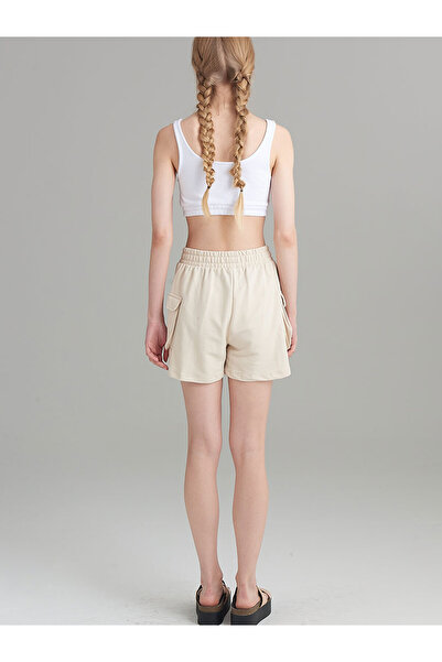 RİVUS Crop Combed Cotton Tank Top with Elastic Waist