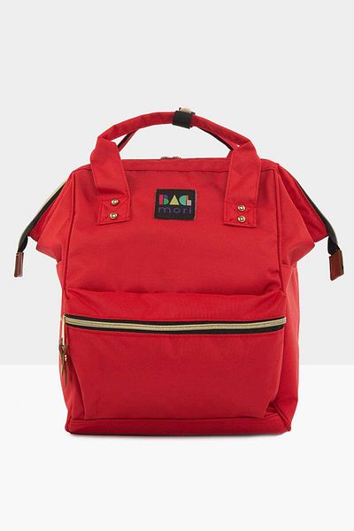 Bagmori Red Unisex Metal Brim Backpack