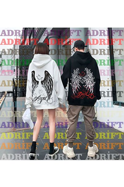 Adrift Hanorac cu design special pentru cupluri îndrăgostiți K40 SevgiliAdrif...