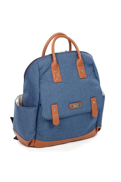 MY Collection 7265 Lotus Fabric - Leather Mother Baby Care Bag