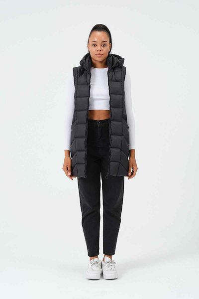 PIQUE Nita Vertical Pocket Detail Vest - Black